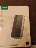 Ugreen DisplayPort dual monitor KVM switch, Ophalen of Verzenden, Zo goed als nieuw