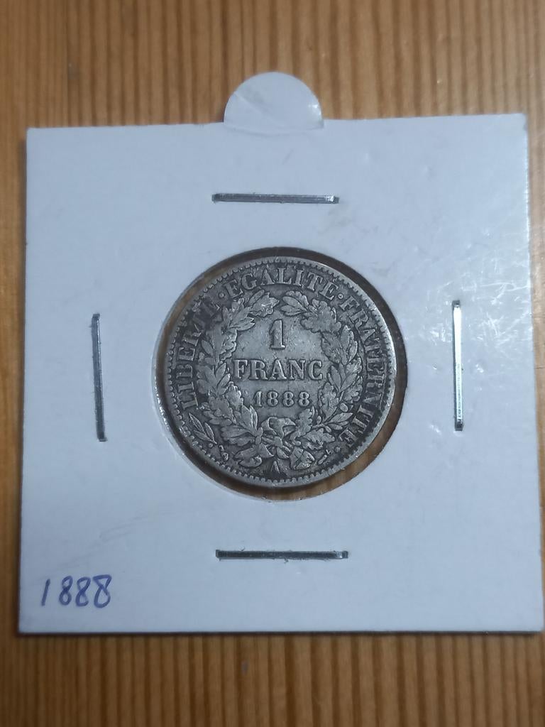 Frankrijk 1 franc 1888 zilver, Postzegels en Munten, Munten | Nederland, Ophalen of Verzenden, Vóór koninkrijk, Overige waardes