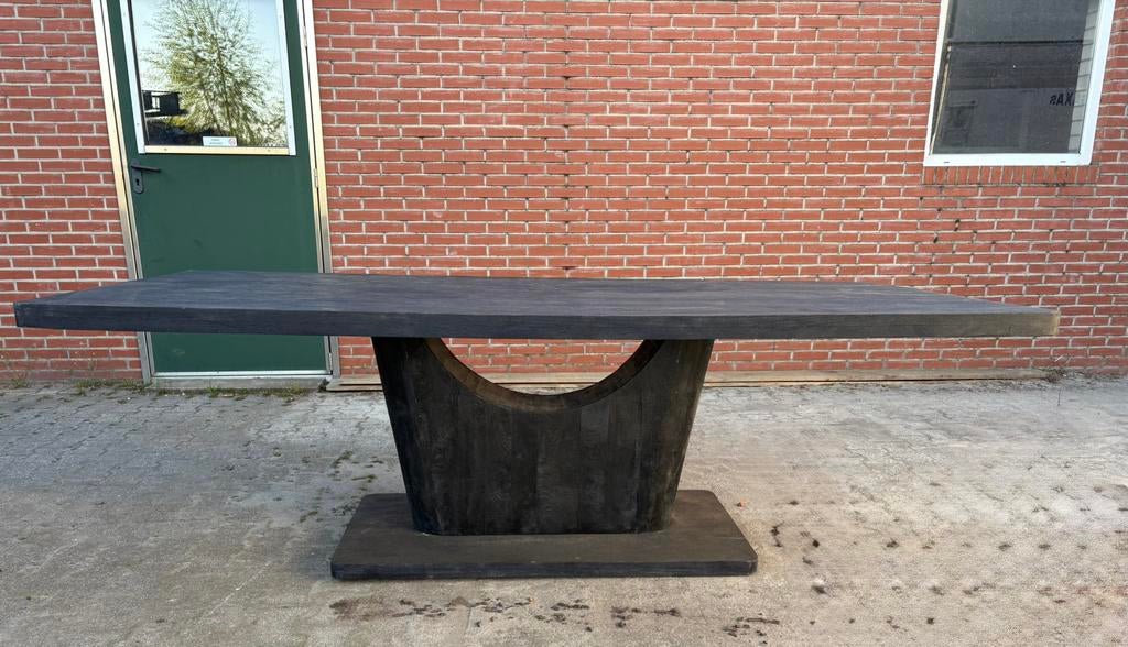 Eetkamertafel Voco –  Japandi style mangohout – zwart, Huis en Inrichting, Tafels | Eettafels, Ophalen, 100 tot 150 cm, Rechthoekig