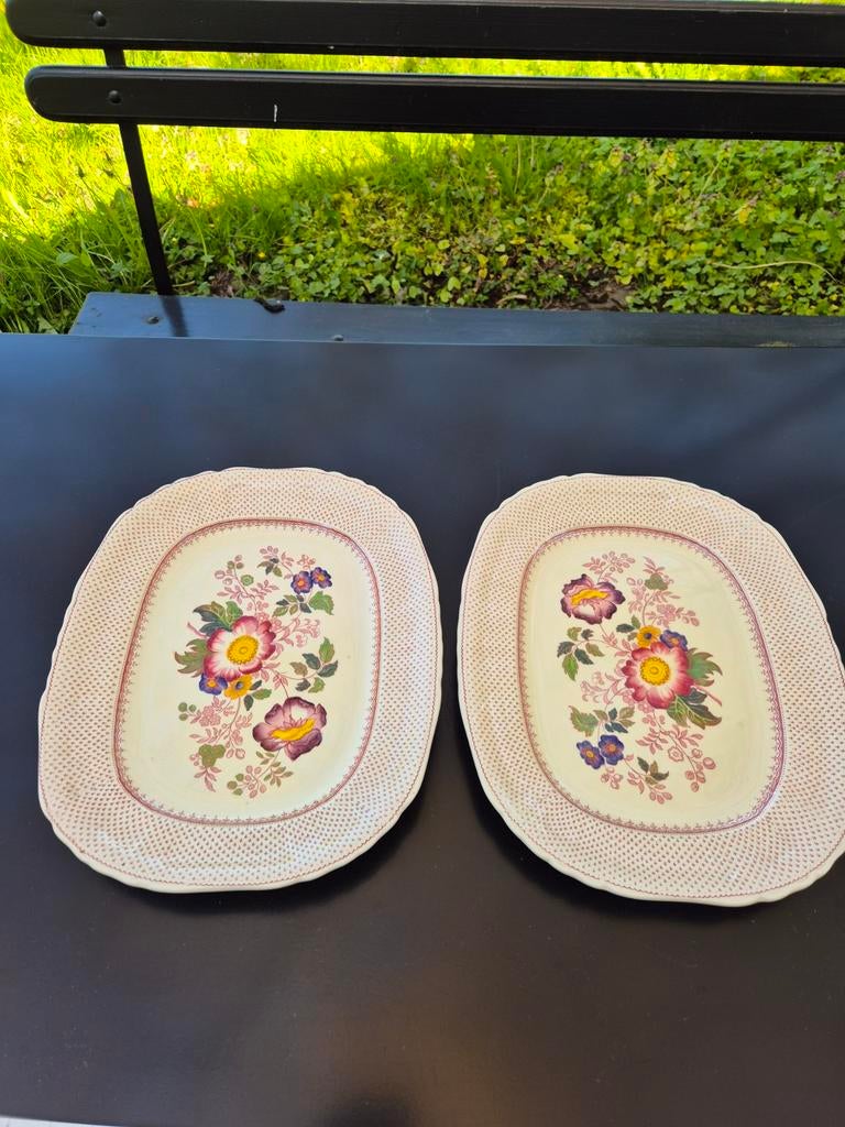 Mason's Paynsley Pink, 2 serveerschalen plat, Antiek en Kunst, Antiek | Servies los, Ophalen of Verzenden