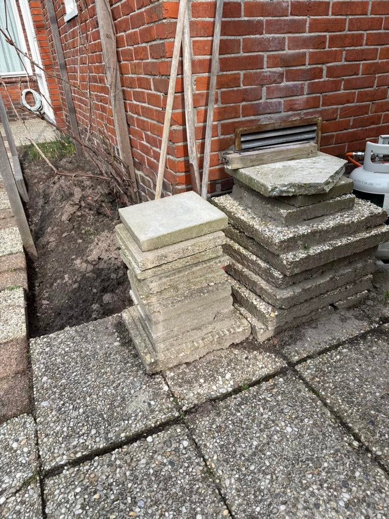 GRATIS tuintegels, Tuin en Terras, Tegels en Klinkers, Ophalen, Beton, Terrastegels