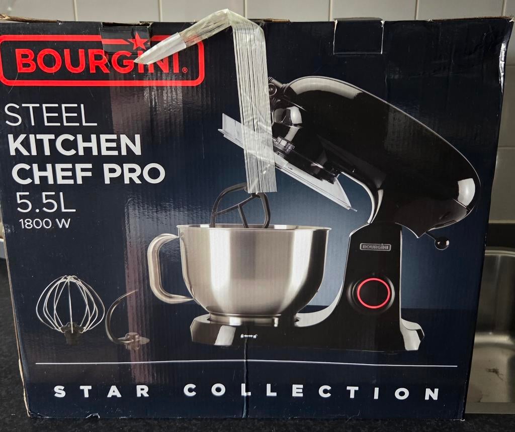 Nieuwe Bourgini Steel Kitchen Chef Pro 5.5L, 4 liter of meer, Ophalen, Zo goed als nieuw