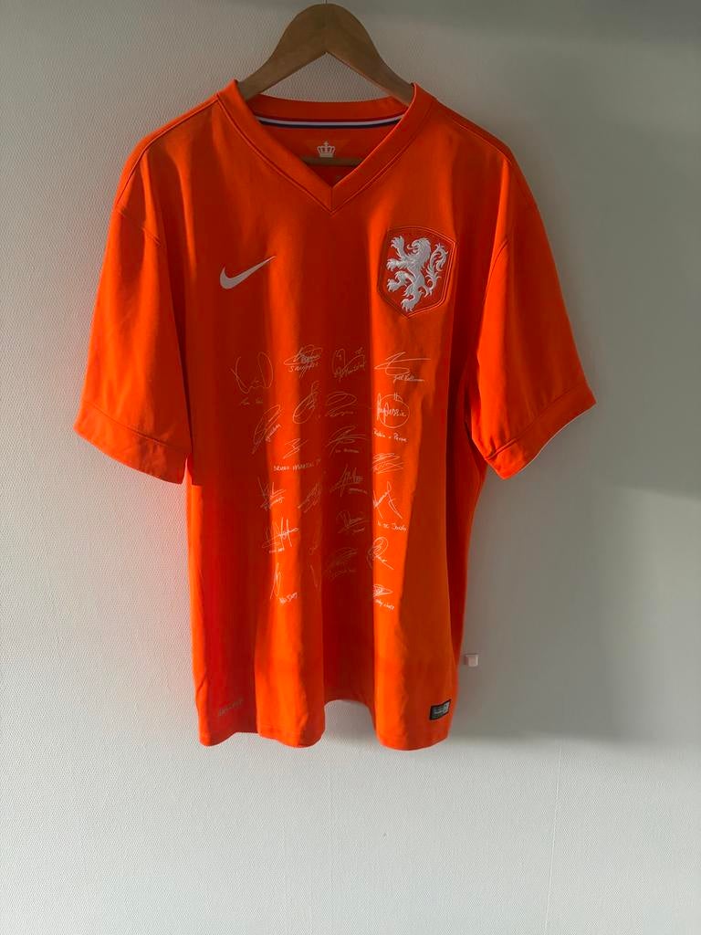 Nederlands Elftal Voetbalshirt XXL - Gesigneerd Jubileum, Ophalen of Verzenden, Zo goed als nieuw, Overige maten, Oranje