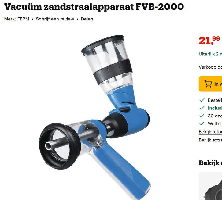 Zandstralers Ferm spotprijs 50 euro de 10st, Doe-het-zelf en Verbouw, Reinigingsmachines, Nieuw, Overige typen, Ophalen