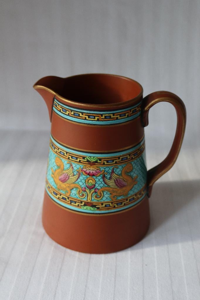 Antiek Prattware Engeland terracotta kruik c 1860, Ophalen of Verzenden