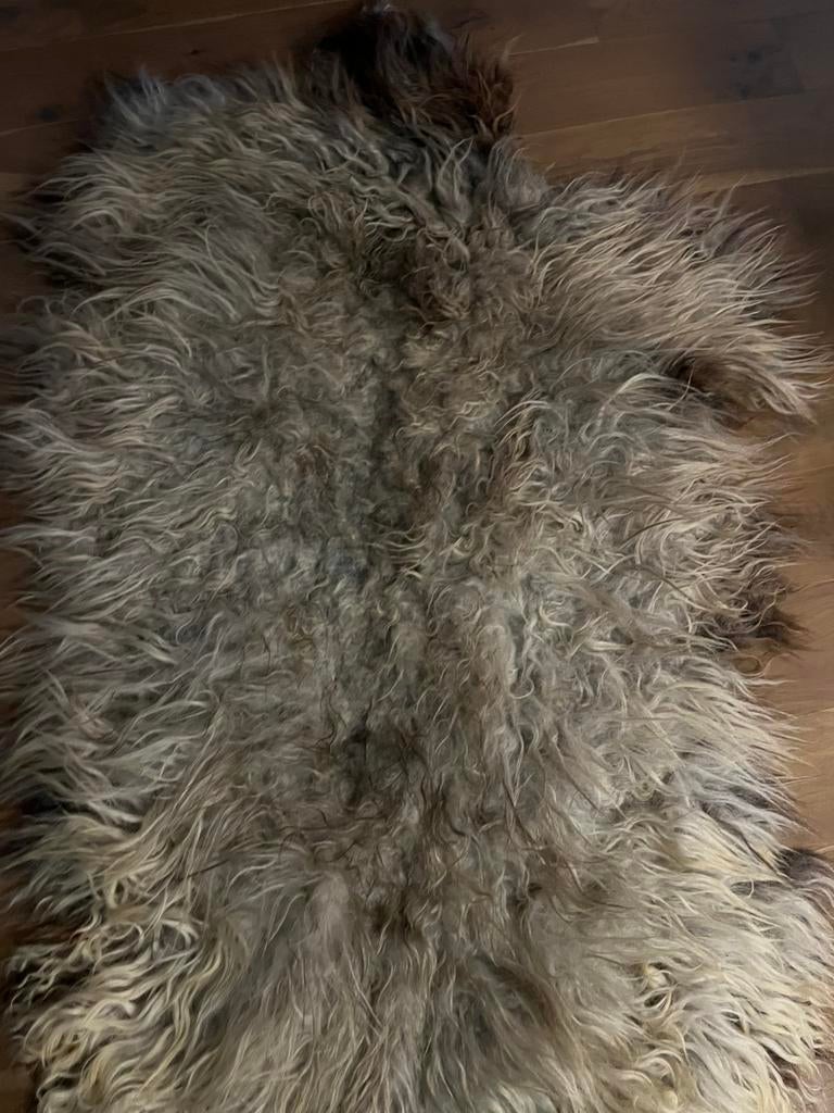 Grote luxe schapenvacht grijs/taupe., Huis en Inrichting, Woonaccessoires | Plaids en Woondekens, Ophalen of Verzenden, Nieuw
