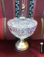 Antieke kristallen brocante schaal - bonbonschaal deksel, Ophalen of Verzenden