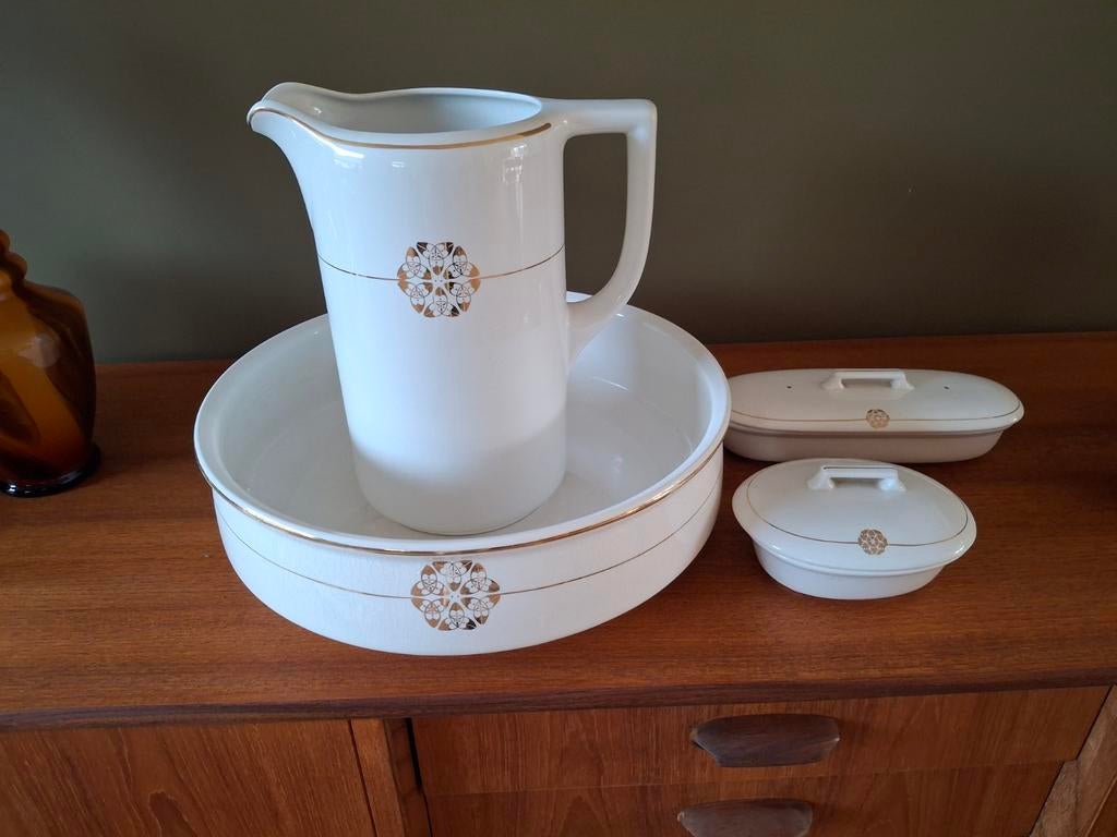 Antieke waskom met toebehoren, Antiek en Kunst, Ophalen