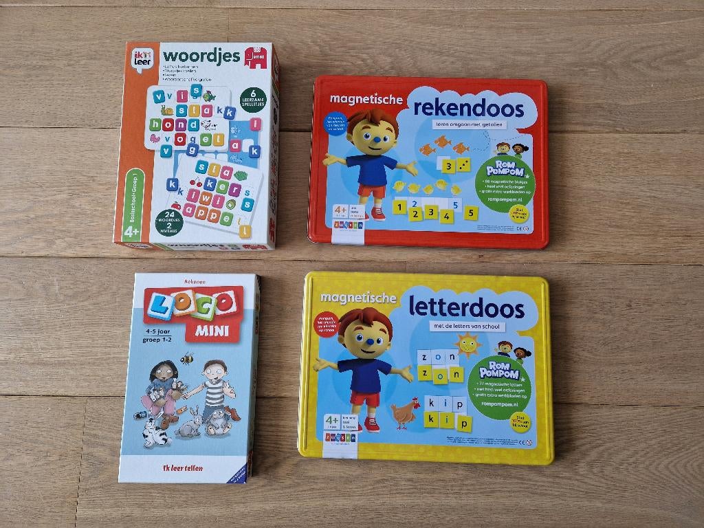 4 Educatieve spelletjes, Kinderen en Baby's, Speelgoed | Educatief en Creatief, Ophalen of Verzenden, Zo goed als nieuw