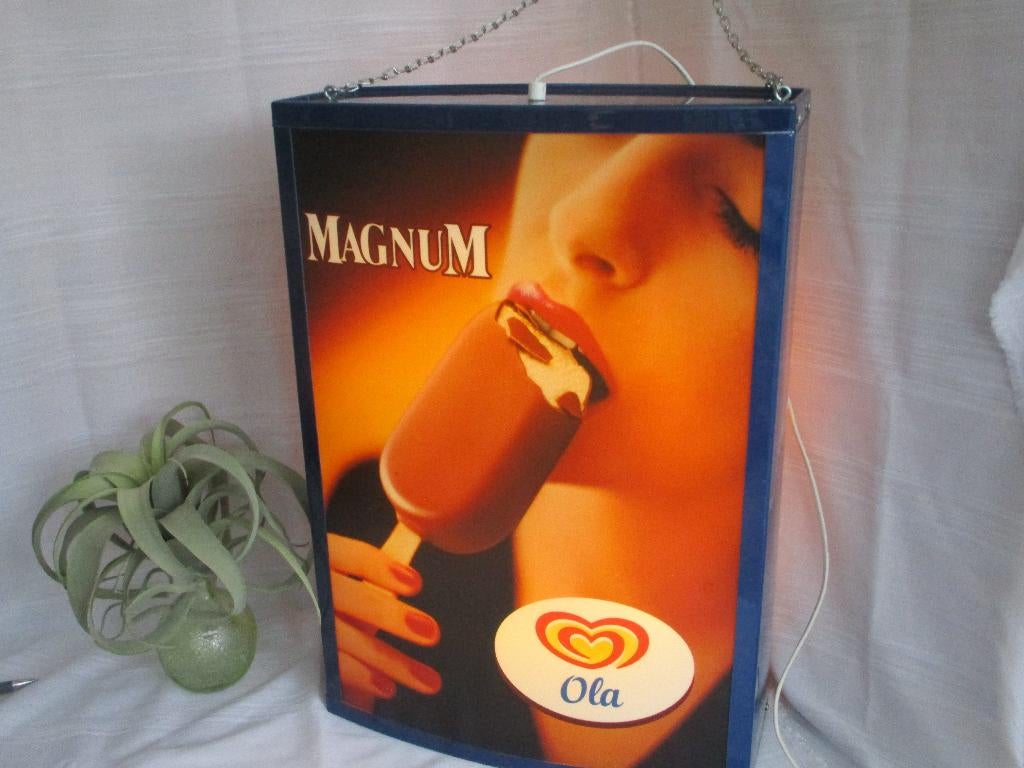 Reclamebak Magnum Verlicht,v.a 45,00e, Ophalen, Gebruikt, Lichtbak of (neon) lamp