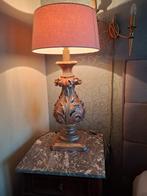 Prachtige Robuste Brocante lamp, Ophalen of Verzenden, Zo goed als nieuw, Hout, Minder dan 50 cm