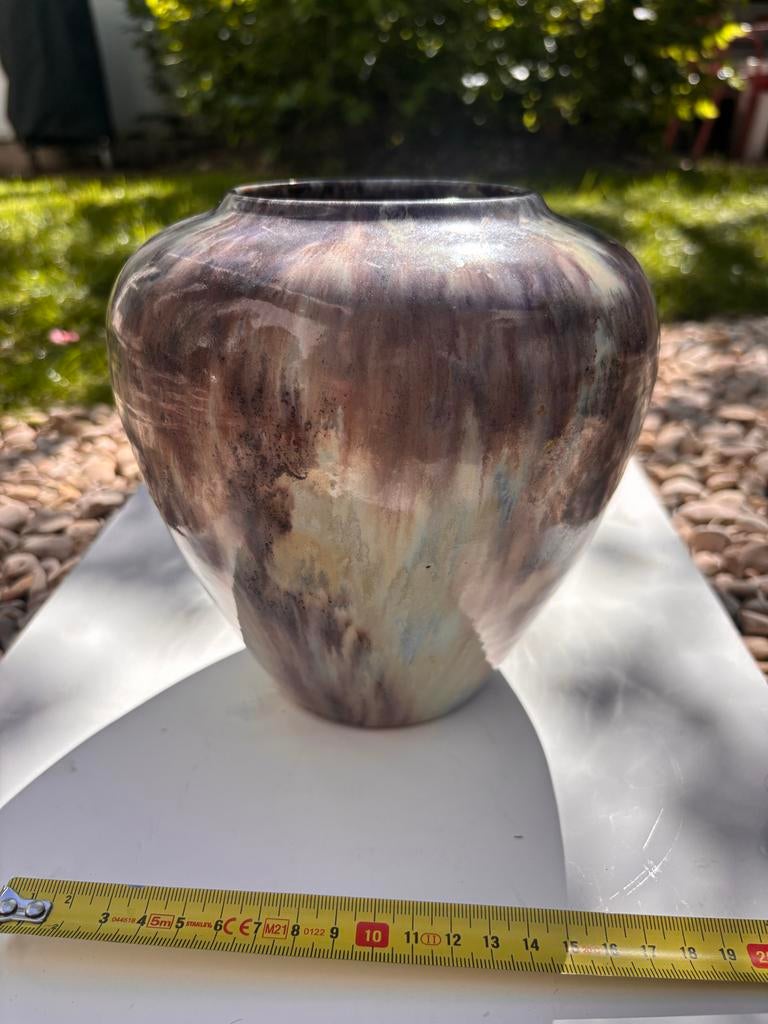 Mobach Kamu vaas met bijzonder glazuur, Antiek en Kunst, Antiek | Vazen, Ophalen of Verzenden