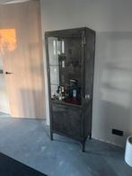 Vintage metalen vitrinekast / medicijnkast, Huis en Inrichting, Kasten | Vitrinekasten, Ophalen, Gebruikt, 50 tot 100 cm, Metaal