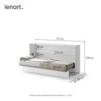 Concept opklapbed horizontaal - 90x200 - Wit, Niet ingevuld, Niet ingevuld, Niet ingevuld