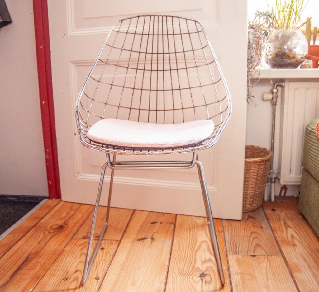 Vintage Pastoe SM05 Wire Stoel - met kussen, Gebruikt, Metaal, Eén, Ophalen