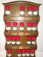 Vintage EMSA kruidenrekje met  potjes en bloemmotief, Ophalen of Verzenden, Gebruikt