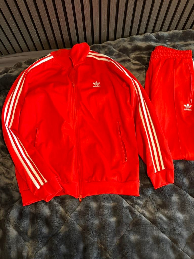 Adidas joggingspak, Kleding | Heren, Sportkleding, Maat 56/58 (XL), Ophalen of Verzenden, Zo goed als nieuw, Rood