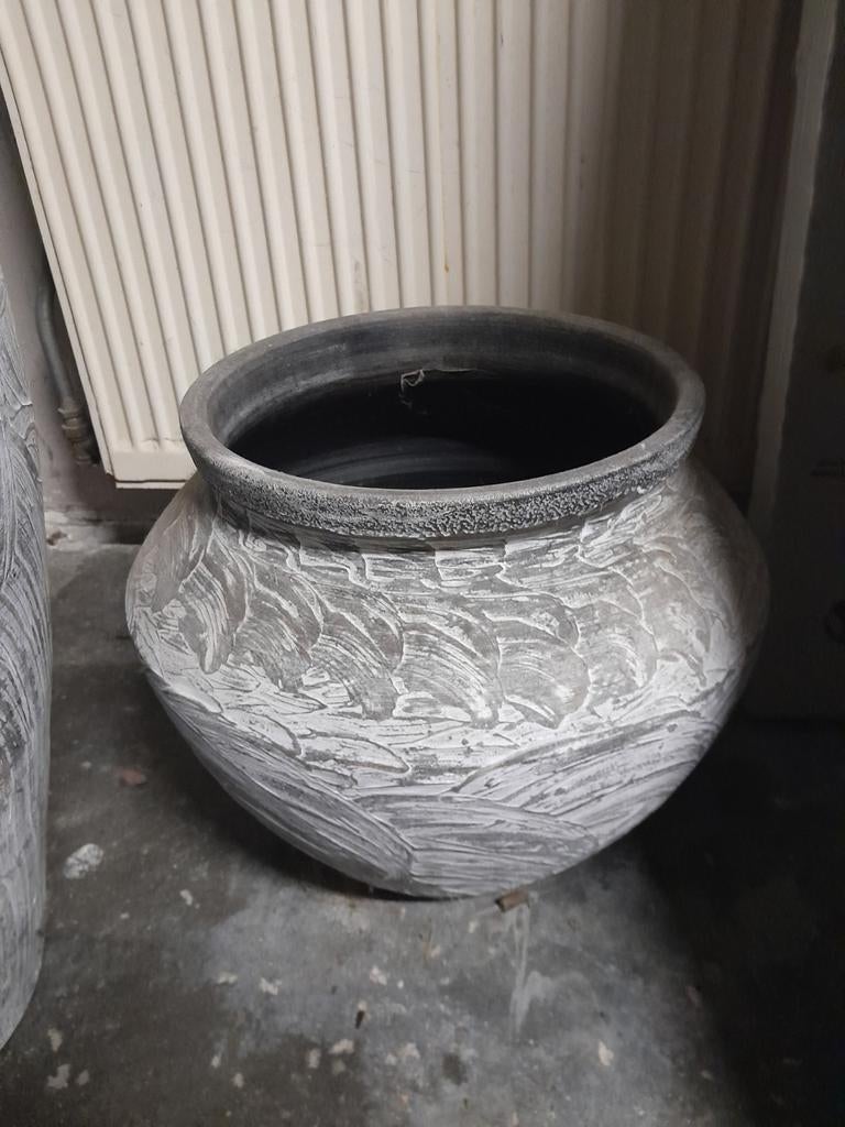Grote bloempot met patroon, Ophalen, Rond, 40 cm of meer