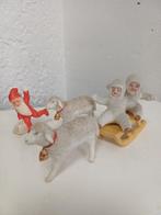 Antiek kerst schaapje snow baby miniatuur doll poppenhuis, Ophalen of Verzenden
