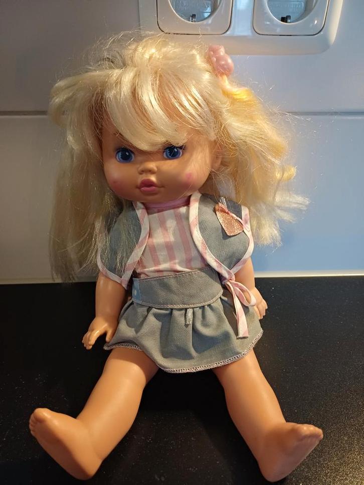 Leuke vintage pop met blond haar, Kinderen en Baby's, Speelgoed | Poppen, Gebruikt, Overige typen, Ophalen of Verzenden