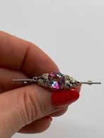 T937 Prachtige zilveren broche mystic topaas, Ophalen of Verzenden, Zilver, Broche, Met edelsteen