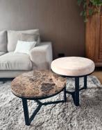 Goossens luxe salontafels bruin emperador marmer, Ophalen, 50 tot 100 cm, Rond, Zo goed als nieuw