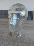 Retro glazen hoofd mannequin etage headphone houder glas, Antiek en Kunst, Kunst | Designobjecten, Ophalen of Verzenden