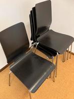 4 zwart Essen stapelstoelen, Vijf, Zes of meer stoelen, Gebruikt, Zwart, Ophalen