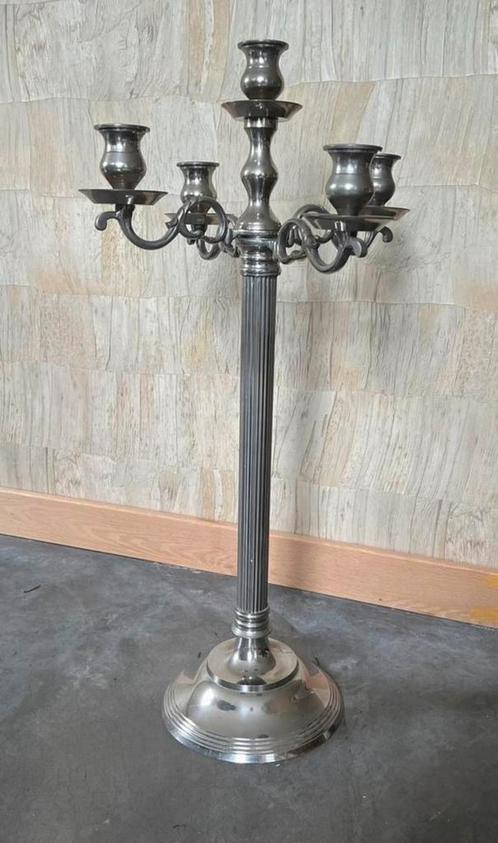 Kandelaar, Huis en Inrichting, Woonaccessoires | Kandelaars en Kaarsen, Zo goed als nieuw, Kandelaar, 75 cm of meer, Metaal, Overige kleuren