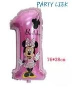 Minnie mouse 1e verjaardag ballonnen set nr M261, Ophalen of Verzenden, Nieuw, Versiering, Verjaardag