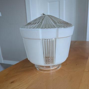 Vintage glazen kap lampenkap plafonnière Art deco. Glas beschikbaar voor biedingen