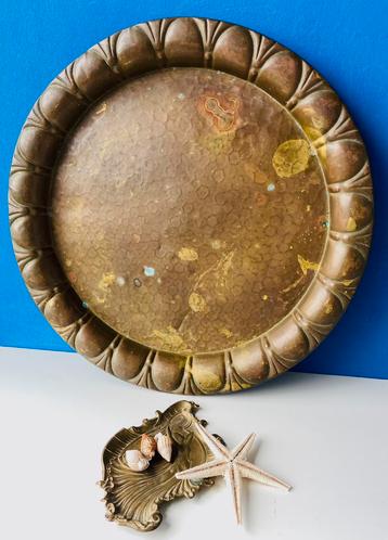 Koperen tray dienblad & schaaltje/Art Nouveau-stijl beschikbaar voor biedingen