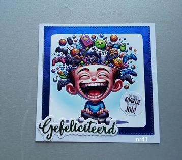 Zelfgemaakte kaart  GEFELICITEERD  beschikbaar voor biedingen
