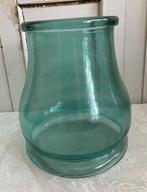 Brocante groene glazen pot - vaas - windlicht, Antiek en Kunst, Curiosa en Brocante, Ophalen of Verzenden