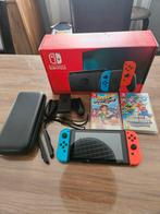 Nintendo Switch V2 inclusief alle bij behoren en 2 spellen, Spelcomputers en Games, Switch 2019 Upgrade, Met games, Ophalen of Verzenden