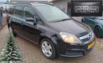Opel Zafira 1.6 BJ2006 7 PERSOONS, NIEUWE APK! TREKHAAK, Voorwielaandrijving, Stof, 74 €/maand, Zwart