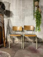 (20) Vintage Houten Schoolstoelen, Ophalen