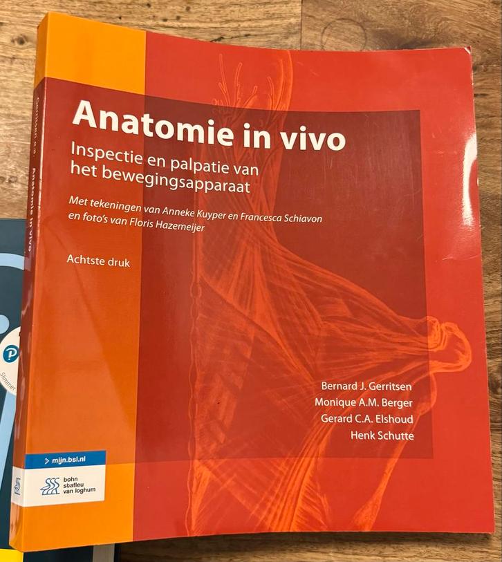 Anatomie in vivo -Inspectie en palpatie vh bewegingsapparaat, Boeken, Studieboeken en Cursussen, Zo goed als nieuw, HBO, Beta