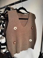 Vintage Y2K bruine gebreide mouwloze spencer, Vintage, Bruin, Vintage, Maat 42/44 (L)
