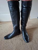 LAMICA leren kniehoge zwarte LAARZEN 2cm hak Mt 41 schacht M, Hoge laarzen, Zwart, Lamica, Ophalen of Verzenden