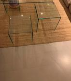 Glazen Waterval "Waterfall" Salontafel Bijzettafel Set van 2, Ophalen, 50 tot 100 cm, 50 tot 100 cm, Minder dan 50 cm
