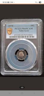 10 Cent (Dubbeltje) 1970 PR65 CAM PCGS. PP. Zeldzaam., Ophalen of Verzenden, Koningin Juliana, 10 cent, Losse munt