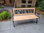 Tuinbank gietijzer/hout - 2 persoons, Tuin en Terras, Tuinbanken, Ophalen of Verzenden, Zo goed als nieuw, Hout