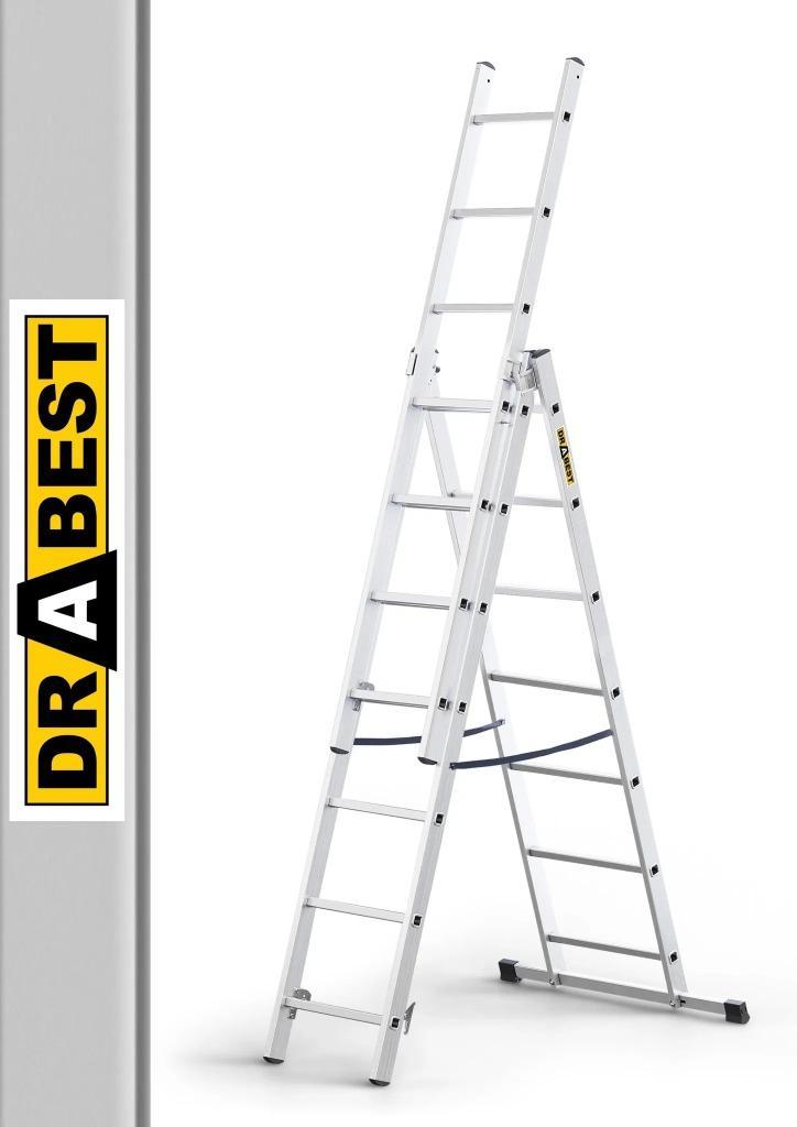 Nieuw DRABEST 3x7 Aluminium 3 in 1 Ladder, Doe-het-zelf en Verbouw, Ladders en Trappen, Nieuw, Ladder, 4 meter of meer, Opvouwbaar of Inschuifbaar