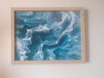 Schilderij abstract storm in de kleur blauw, Antiek en Kunst, Ophalen of Verzenden