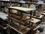 Oude chinese salontafel tafels stoer sober landelijk wonen, Ophalen, 100 tot 150 cm, 6732AD, 50 tot 100 cm