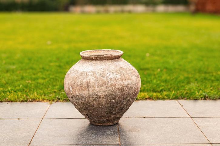 xxl grote authentieke antieke handgemaakt javaanse kruik pot, Tuin en Terras, Bloempotten, Gebruikt, Aardewerk, Binnen, Balkon