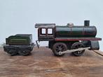 Vintage opwindbare blikken locomotief en tender voor spoor 0, Overige merken, Gebruikt, Ophalen of Verzenden, Gelijkstroom