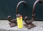 2 antieke kapstokhaken metalen wandhaken metaal ijzer, Huis en Inrichting, Woonaccessoires | Kapstokken, Wandkapstok, Gebruikt