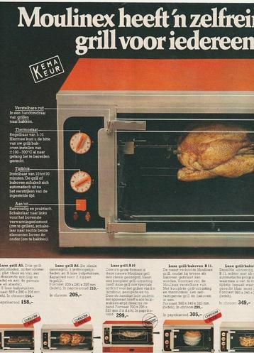 Retro reclame 1976 Moulinex grilloven kan alles jaren 70 beschikbaar voor biedingen